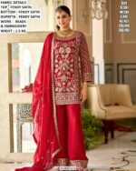 Premium Embroidered Kurti Pant Dupatta Set