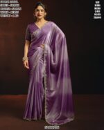 Trendy Satin Saree With Matching Blouse For Women