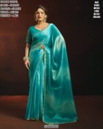 Trendy Satin Saree With Matching Blouse For Women