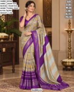 Traditional Tasar Silk Saree With Printed Floral Detail