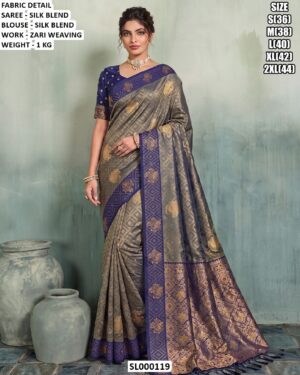 Beautiful Woven Saree With Matching Blouse