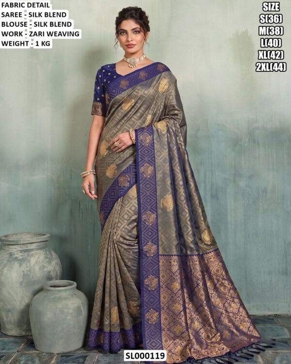 Beautiful Woven Saree With Matching Blouse