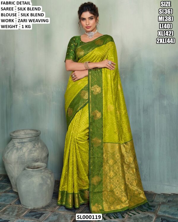 Beautiful Woven Saree With Matching Blouse