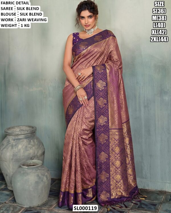 Beautiful Woven Saree With Matching Blouse