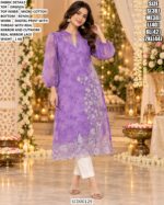 Elegant Organza Kurti With Mirror Work
