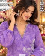 Elegant Organza Kurti With Mirror Work