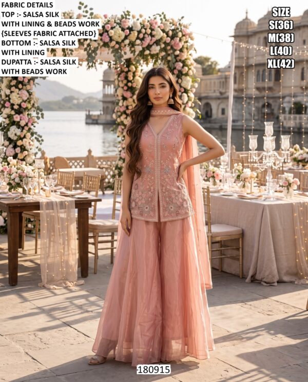 Stylish Party Wear Palazzo Dress With Designer Top