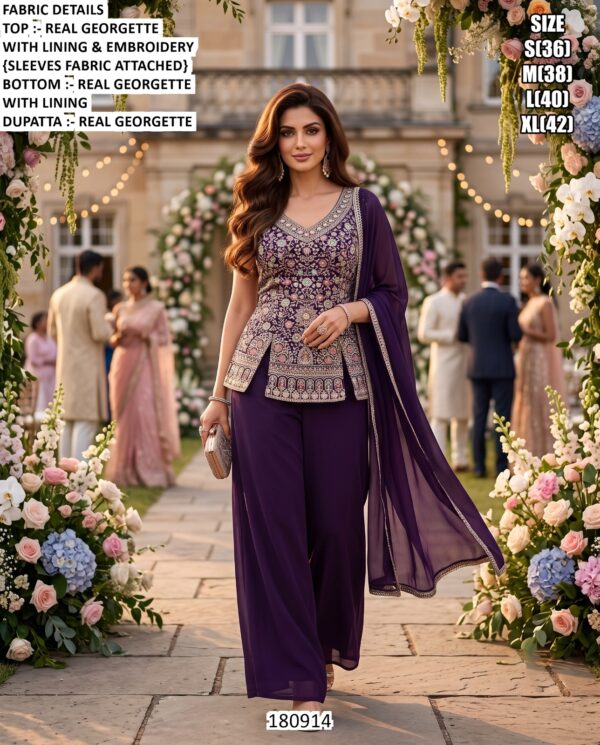 Stylish Party Wear Palazzo Dress With Designer Top