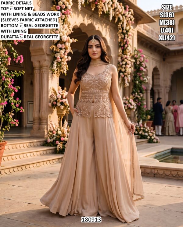 Stylish Party Wear Palazzo Dress With Designer Top