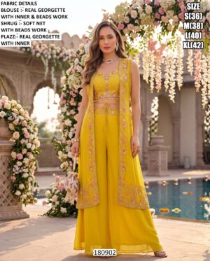 Premium Beads Work Palazzo Outfit For Women