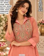 Designer Mosko Embroidered Shrug And Pant Set