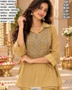 Designer Mosko Embroidered Shrug And Pant Set