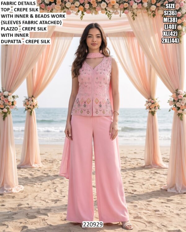 Modern Palazzo Outfit With Designer Work