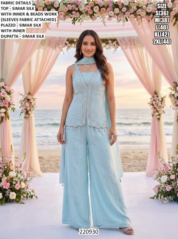 Modern Palazzo Outfit With Designer Work