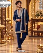 Men’s Mirror Work Kurta Set With Dupatta
