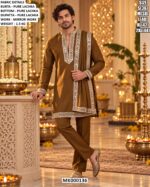 Men’s Mirror Work Kurta Set With Dupatta