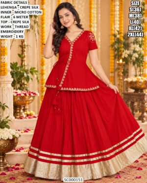 Festive Lehenga With Designer Peplum Blouse
