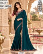 Premium Satin Georgette Saree With Embroidered Border