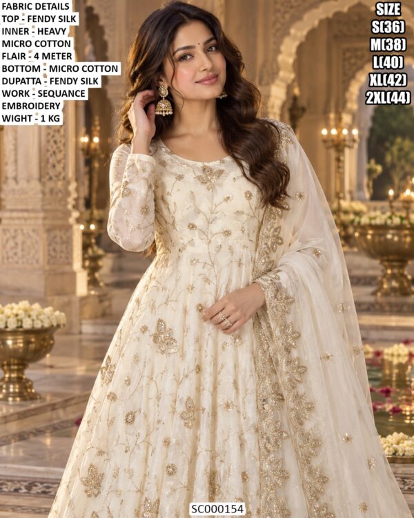 Designer Sequin Embroidered Anarkali Suit