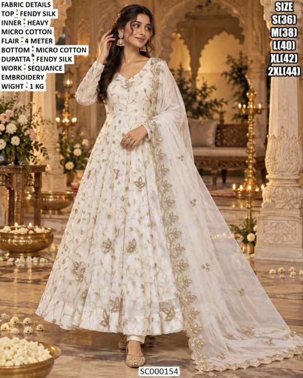 Designer Sequin Embroidered Anarkali Suit