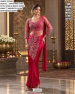 Premium Imported Lycra Saree With Beads Work