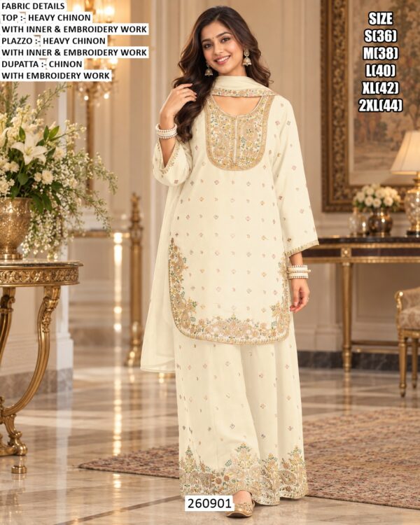 Festive Chinon Ethnic Wear Set For Women
