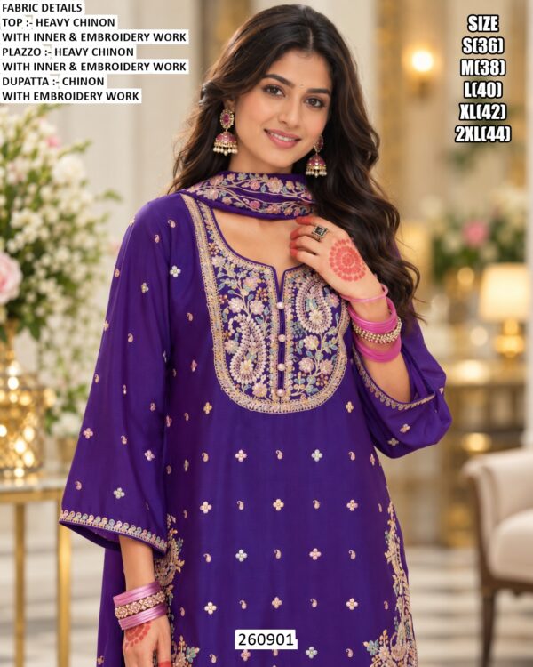 Festive Chinon Ethnic Wear Set For Women
