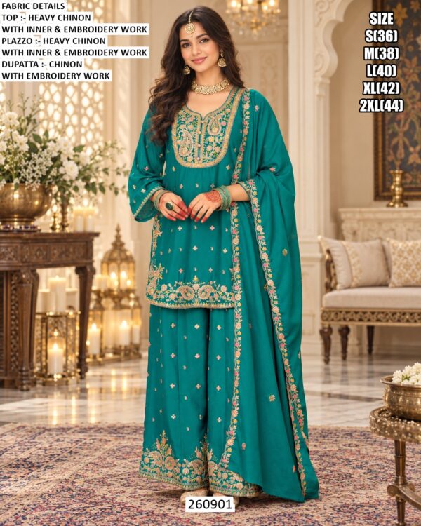 Festive Chinon Ethnic Wear Set For Women