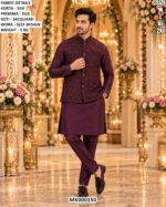 Men’s Silk Kurta Pajama With Jacquard Jacket