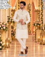 Men’s Silk Kurta Pajama With Jacquard Jacket