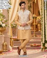 Men’s Silk Kurta Pajama With Jacquard Jacket