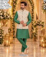 Men’s Silk Kurta Pajama With Jacquard Jacket