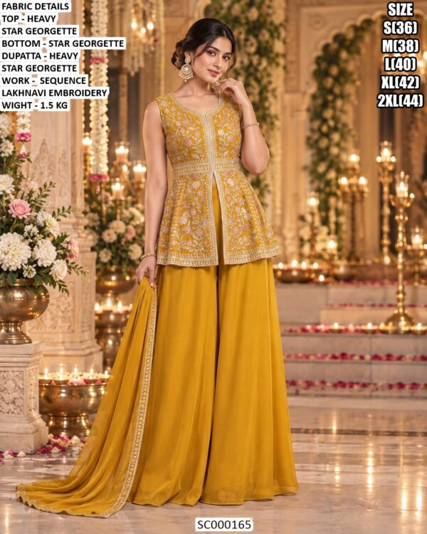 Stylish Embroidered Palazzo Set With Dupatta