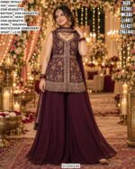 Traditional Georgette Embroidery Palazzo Set