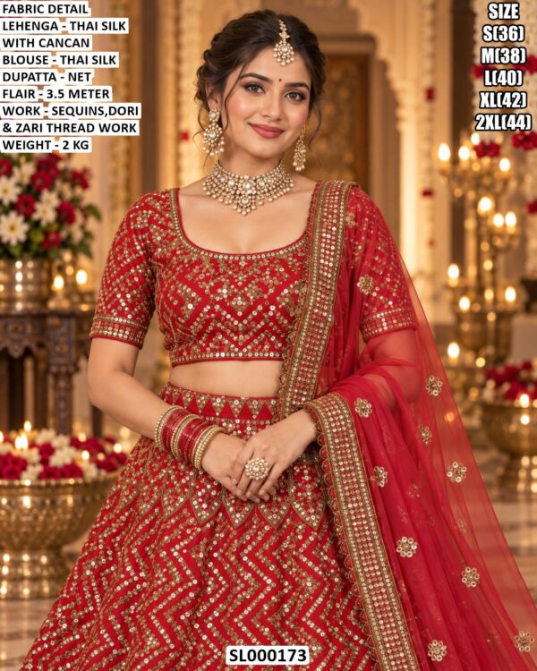 Premium Zari Thread Work Lehenga Choli Set