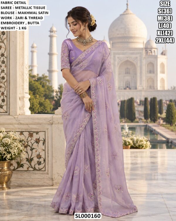 Stylish Saree With Zari And Thread Embroidery