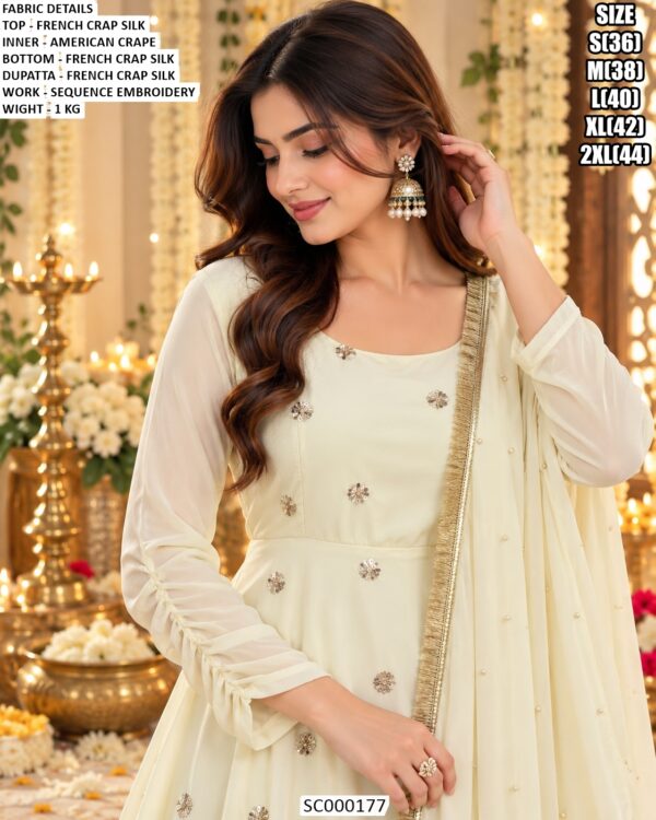 Designer French Crepe Silk Kurta Pant Set