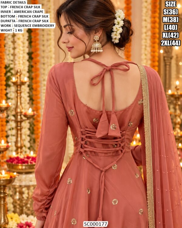 Designer French Crepe Silk Kurta Pant Set