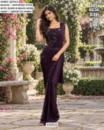 Designer Imported Saree With Beads Work Blouse