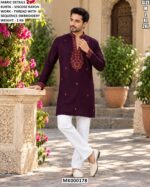 Modern Men’s Kurta With Thread Embroidery