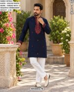 Modern Men’s Kurta With Thread Embroidery
