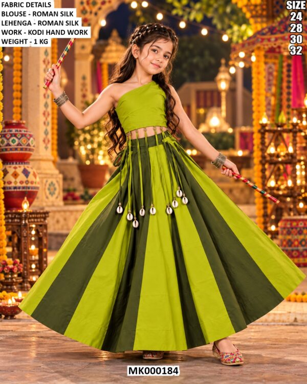 Navratri Lehenga Set With Hanging Shell Details