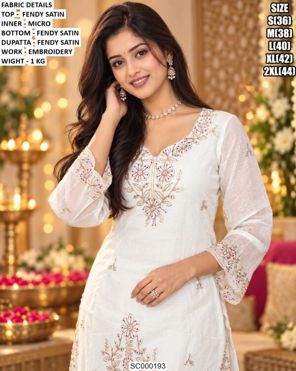 Fendy Satin Kurta With Matching Dupatta