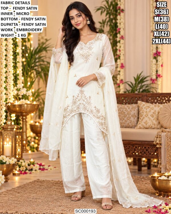 Fendy Satin Kurta With Matching Dupatta