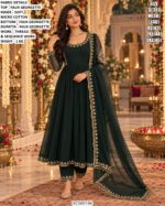 Elegant Three Piece Suit With Embroidered Neckline