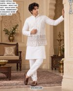 Men’s Malai Satin Jacket And Kurta Set
