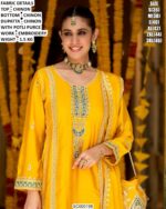 Traditional Kurta Palazzo Set With Matching Dupatta