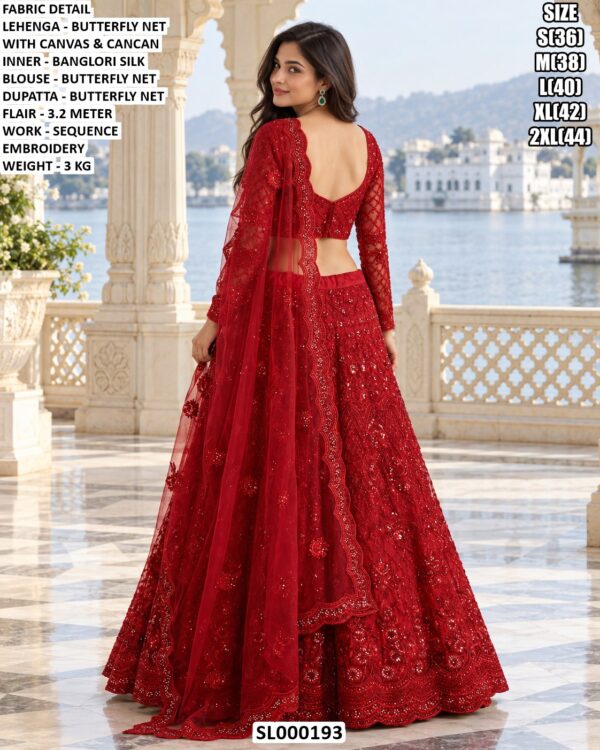 Wedding Wear Net Lehenga With Detailed Blouse
