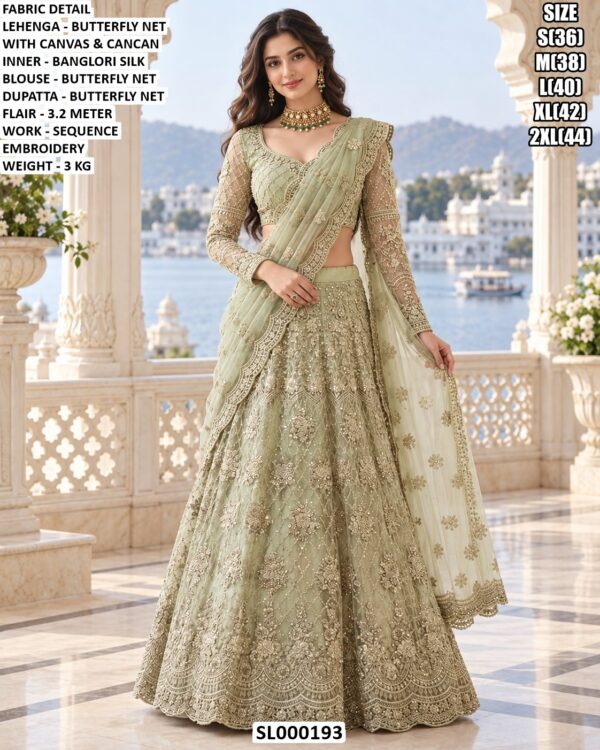 Wedding Wear Net Lehenga With Detailed Blouse