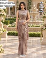 Elegant Beads Work Saree With Designer Blouse